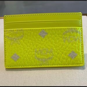 MCM neon yellow color mini card case $160+ tax